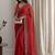 Red embellished embroidered tissue designer saree