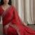 Red embellished embroidered tissue designer saree