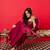 Burgundy woven design zari banarasi saree