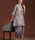 women floral printed regular kurti with dhoti pants
