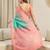 Turquoise  cotton leheriya ready to wear saree