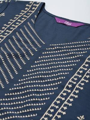 women ethnic motifs printed regular kurta with trousers & with dupatta 5