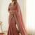 Rose embroidered silk blend designer saree
