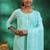 women ethnic motifs embroidered regular thread work kurta with trousers & with dupatta