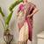 Cream ethnic motifs printed designer banarasi saree with blouse