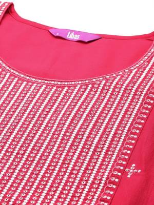 women ethnic motifs embroidered regular thread work kurta with trousers & with dupatta 5
