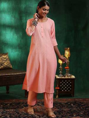 women ethnic motifs embroidered regular thread work kurta with trousers & with dupatta 5
