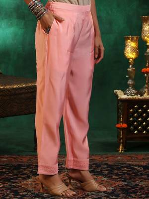 women ethnic motifs embroidered regular thread work kurta with trousers & with dupatta 7