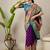 Purple ethnic motifs zari silk blend banarasi saree