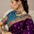 Purple ethnic motifs zari silk blend banarasi saree