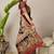 Black ethnic motifs printed banarasi saree with blouse piece