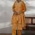 women paisley printed regular thread work kurta with palazzos & with dupatta