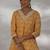 women paisley printed regular thread work kurta with palazzos & with dupatta