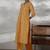 women paisley printed regular thread work kurta with palazzos & with dupatta