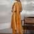 women paisley printed regular thread work kurta with palazzos & with dupatta