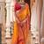 Yellow yellow & maroon bandhani  georgette saree