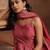 women ethnic motifs printed empire kurta with trousers & with dupatta