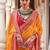 Yellow yellow & maroon bandhani  georgette saree