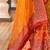 Yellow yellow & maroon bandhani  georgette saree