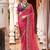 Pink pink & maroon bandhani beads and stones  georgette saree