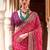 Pink pink & maroon bandhani beads and stones  georgette saree