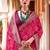 Pink pink & maroon bandhani beads and stones  georgette saree