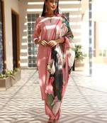women floral embroidered regular thread work kurta with trousers & with dupatta