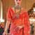 Red floral  georgette leheriya saree