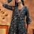 women floral printed regular thread work kurta with harem pants & with dupatta