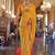 Yellow yellow & green printed embroidered  georgette leheriya saree