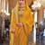 Yellow yellow & green printed embroidered  georgette leheriya saree