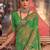 Green green & mustard leheriya sequinned  georgette leheriya saree