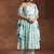 women floral printed tiered kurti with trousers & with dupatta