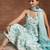 women floral printed tiered kurti with trousers & with dupatta