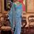 Blue blue & pink leheriya embroidered  georgette leheriya saree