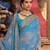 Blue blue & pink leheriya embroidered  georgette leheriya saree