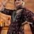 women floral printed regular thread work kurta with harem pants & with dupatta