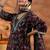 women floral printed regular thread work kurta with harem pants & with dupatta