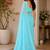 Turquoise embellished embroidered poly georgette designer saree
