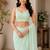 Silver embellished sequinned poly georgette designer saree