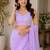 Lavender embellished sequinned poly georgette designer saree