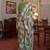 Green checked block print saree
