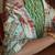 Green checked block print saree