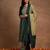 women ethnic motifs printed regular thread work kurta with trousers & with dupatta
