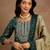 women ethnic motifs printed regular thread work kurta with trousers & with dupatta