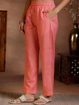 women ethnic motifs printed regular linen kurta with trousers & with dupatta 4