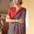 Black ajrak block designer leheriya saree