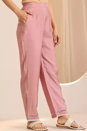 women ethnic motifs printed regular thread work kurta with trousers & with dupatta