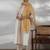 women striped regular thread work kurta with trousers & with dupatta