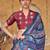 Blue ethnic motifs dabu saree
